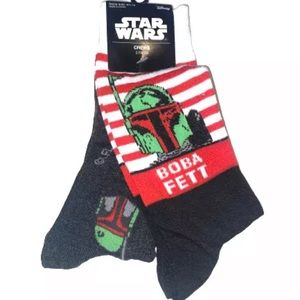 Star Wars Boba Fett Two Pair Men's Novelty Crew Socks